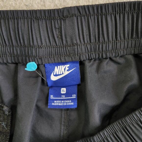 Vintage Nike Joggers Mens Extra Large Black Nylon Blue Tag 90s Back Pocket VTG - Picture 9 of 15